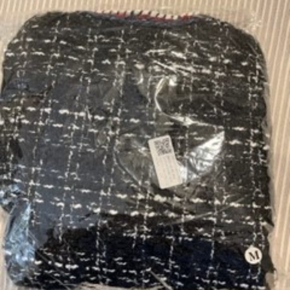 Jacket Tweed Inlaid Plaid Check Long Sleeved Coat Blazer - Picture 7 of 8